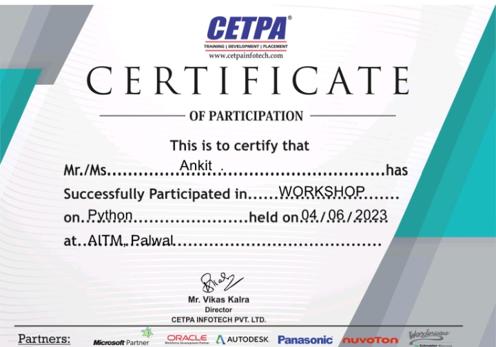 Certificate